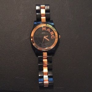 Marc Jacobs black & rose gold watch